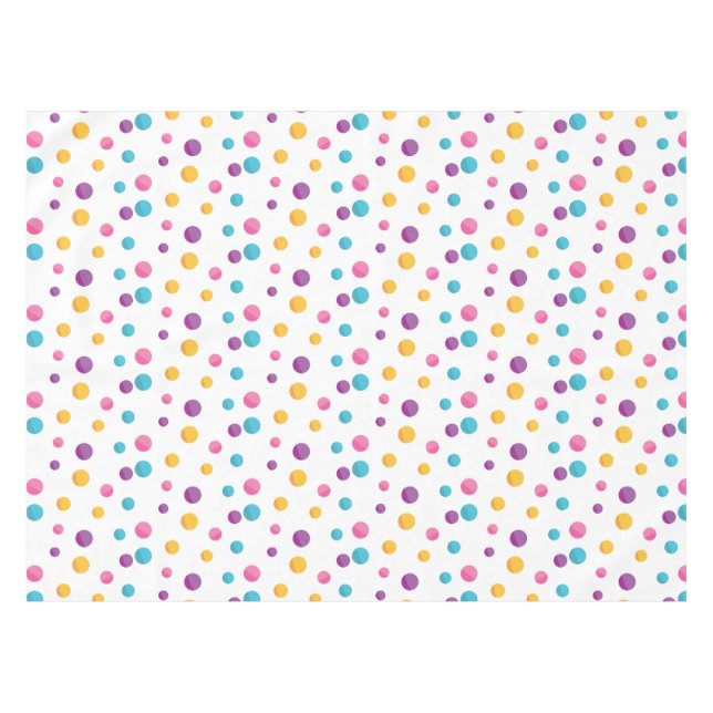 Toalha De Mesa Festa de aniversário do Rainbow Confetti Bolinhas (Frente (Horizontal))