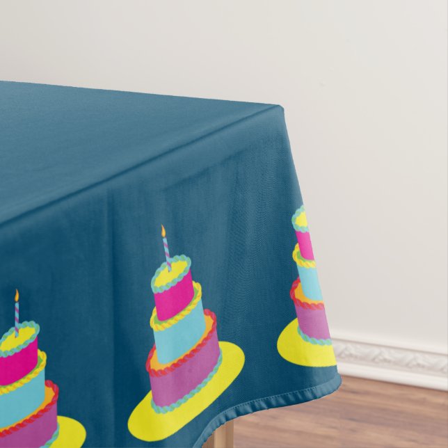 Toalha De Mesa Festa de Bolo de Aniversário (Posição Original)