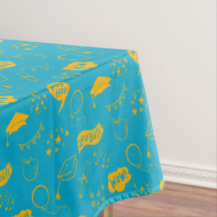 Toalha De Mesa Festa de formatura Amarelo Quirky Doodle