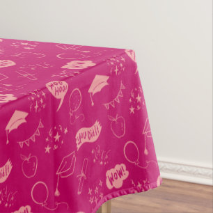 Toalha De Mesa Festa de formatura Pink do Quirky Doodle Sky