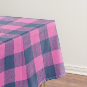 Toalha De Mesa Festa de Natal Búfalo Plain Rosa Azul Padrão