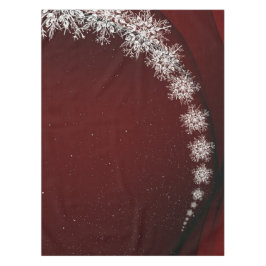 Toalha De Mesa Festa de Natal Crystal Snowflakes Red Rustic