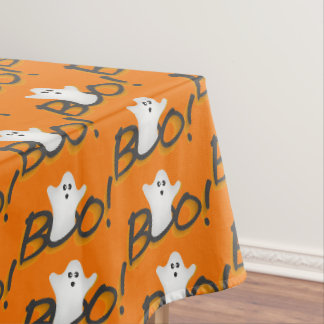 Toalha De Mesa Festa Feliz de Halloween Laranja Fantasma Fofo Pal