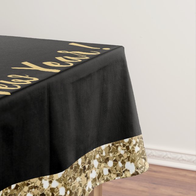 Toalha De Mesa Festa véspera de ano novo, Preto e Dourado (Posição Original)