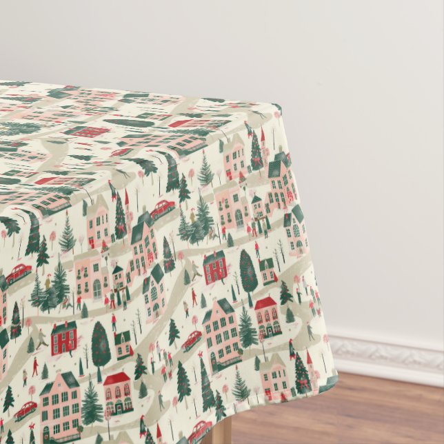 Toalha De Mesa Festas clássicas da vila de inverno (Posição Original)