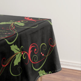 Toalha De Mesa Festivo Holly & Swirls