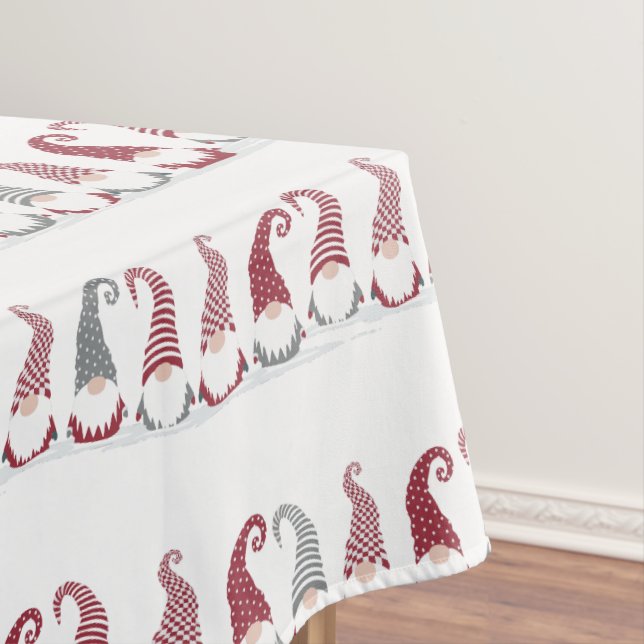 Toalha De Mesa Filas de gnomos de férias na neve (Posição Original)