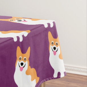 Toalha De Mesa Filhote de cachorro de sorriso pequeno bonito do