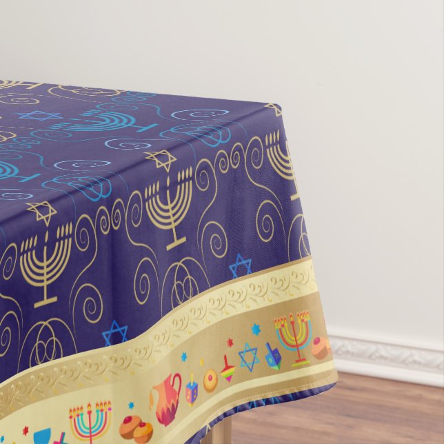 Toalha De Mesa First Candle of Hanukkah Festival of Lights Party (Posição Original)