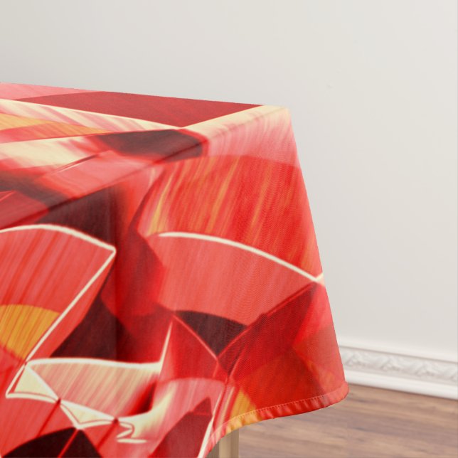 Toalha De Mesa Fita vermelha cratada que simula o movimento (Posição Original)