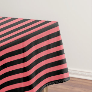 Toalha De Mesa Fitas de coral e de doce preto