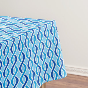 Toalha De Mesa Fitas Modernas do Século médio, cobalto e azul-c