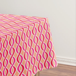Toalha De Mesa Fitas Modernas do Século médio, tons de coral
