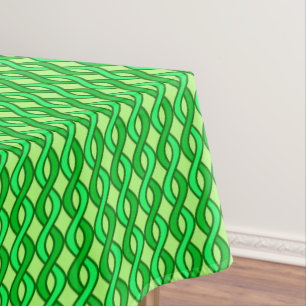 Toalha De Mesa Fitas Modernas do Século médio, tons verdes