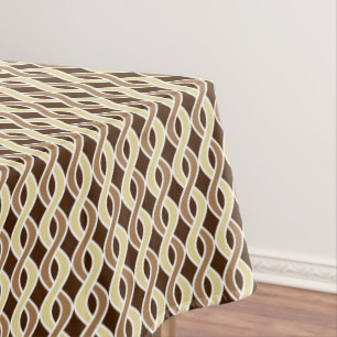 Toalha De Mesa Fitas, taupe e marrom modernos do meio século