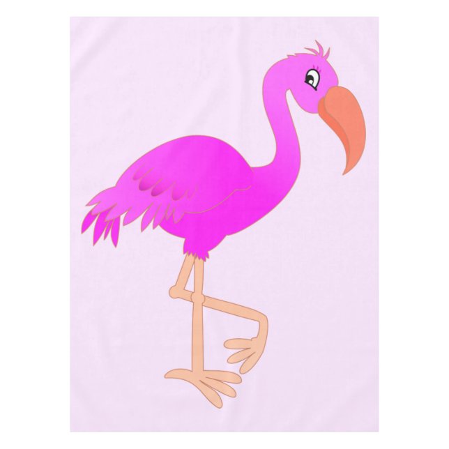 Toalha De Mesa Flamingo Bonito - Feliz (Frente)