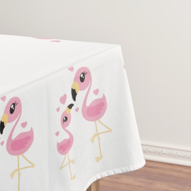 Toalha De Mesa Flamingo Chá de fraldas Cute Tropical (Posição Original)