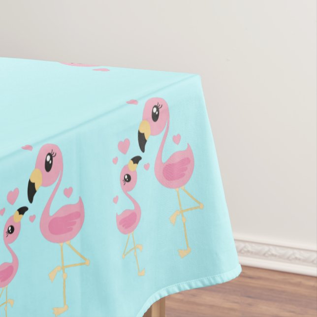 Toalha De Mesa Flamingo Chá de fraldas Cute Tropical (Posição Original)