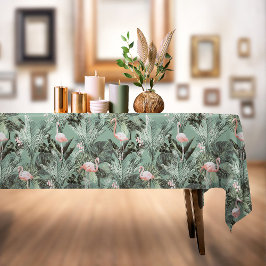 Toalha De Mesa Flamingo Orchid Tropical Pattern Sage ID868