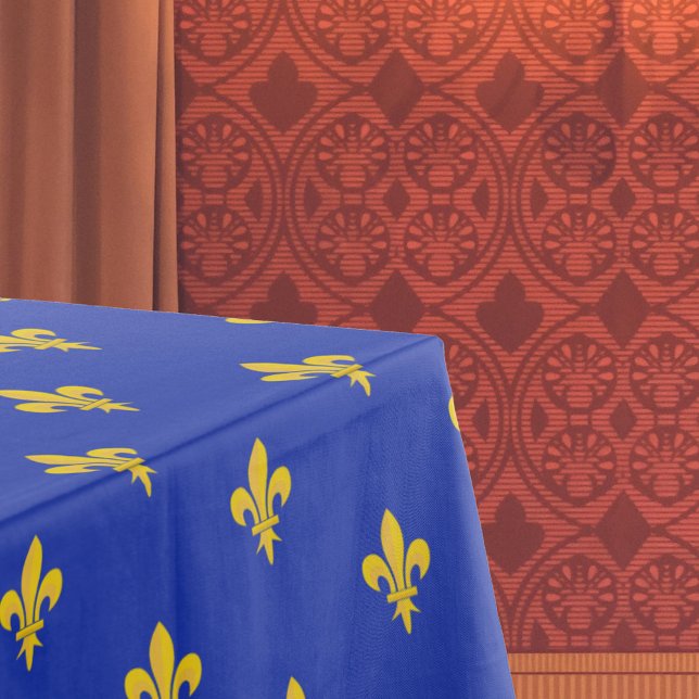 Toalha De Mesa Fleur de Lis em Royal Blue Tablecloth (Fleur de Lis on Royal Blue Tablecloth)