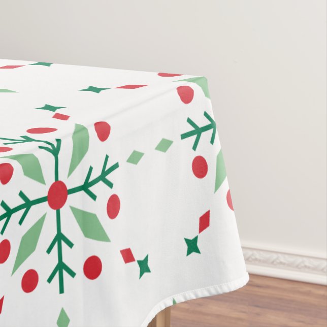 Toalha De Mesa Floco de neve de férias vermelho e verde (Posição Original)