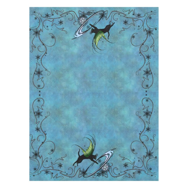 Toalha De Mesa Floco de neve de gato cósmico (Frente)