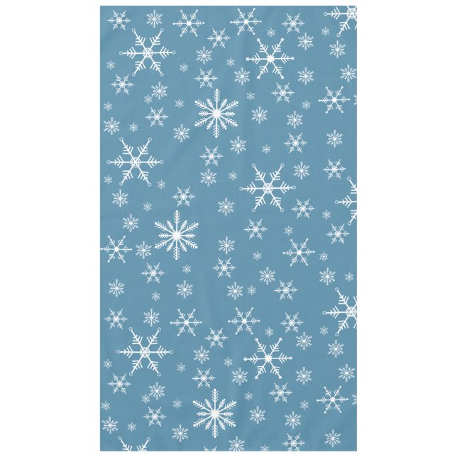 Toalha De Mesa Floco de neve de Natal em Azul (Frente)