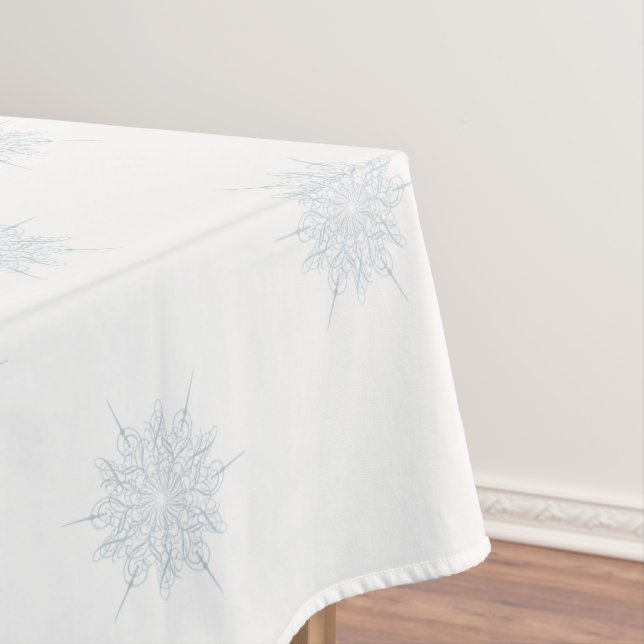 Toalha De Mesa Floco de neve Elegante Azul-Gelo Winter (Posição Original)