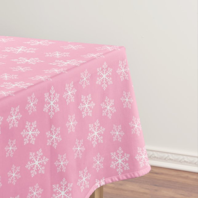 Toalha De Mesa Floco de Neve Rosa Tablecloth (Posição Original)