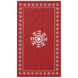 Toalha De Mesa Floco de neve vermelho e branco do Natal do chalé