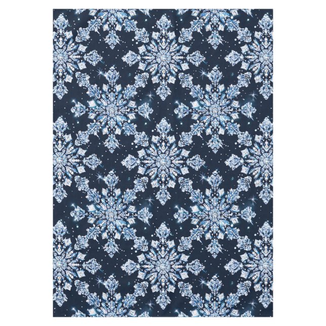 Toalha De Mesa Flocos de neve azuis 3d (Frente)