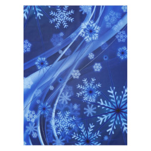 Toalha De Mesa Flocos de neve azuis ventosos