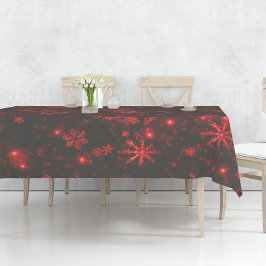 Toalha De Mesa Flocos de neve com Tablecloth de Fundo Vermelho
