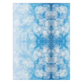 Toalha De Mesa Flocos de neve de Natal sobre fundo azul