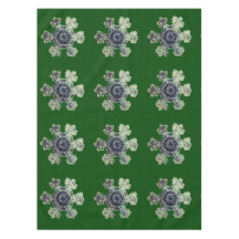 Flocos de neve Green Tablecloth