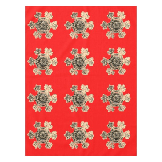Toalha De Mesa Flocos de neve Red Tablecloth (Frente)