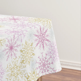 Toalha De Mesa Flocos de neve rosados