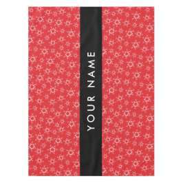 Toalha De Mesa Flocos de neve vermelhos e brancos, seu nome, pers