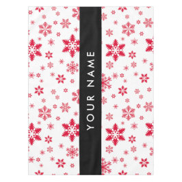 Toalha De Mesa Flocos de neve vermelhos, seu nome, personalize