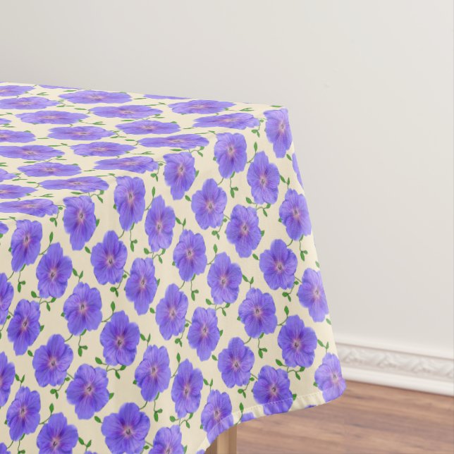 Toalha De Mesa Flor azul botânica do gerânio (Posição Original)