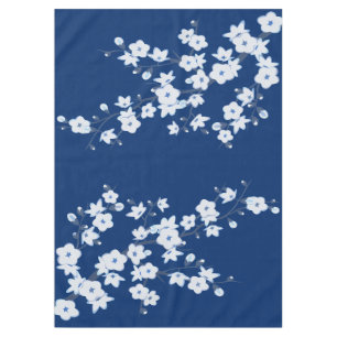 Toalha De Mesa Flor branco de marinho azul-cereja