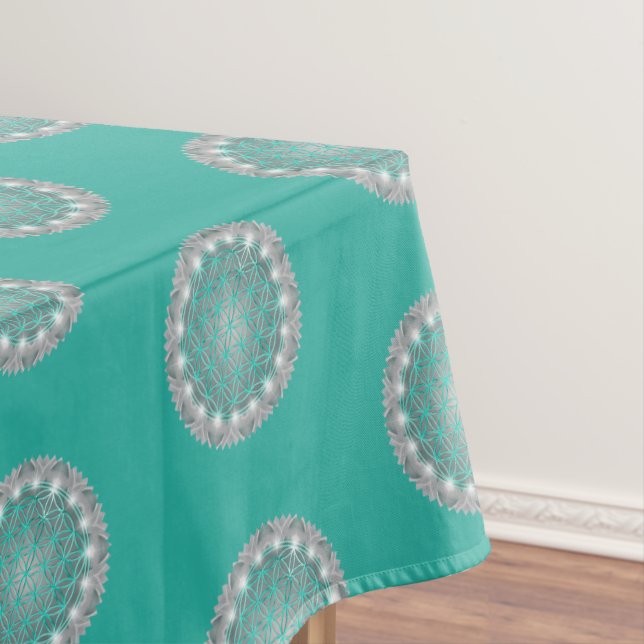 Toalha De Mesa FLOR DA VIDA - Geometria Sagrada Luz 2 (Posição Original)