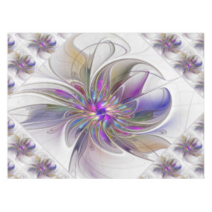 Toalha De Mesa Flor de Arte Abstrato, Enérgica e Colorida