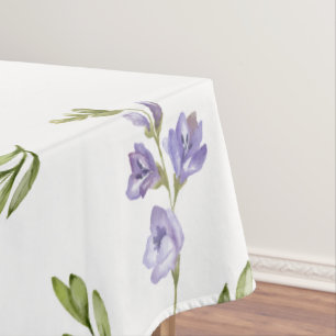 Toalha De Mesa Flor de Campo Aguarela Roxo Azul