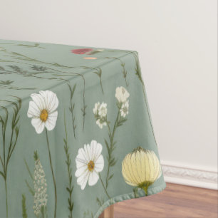 Toalha De Mesa Flor de Flor Dusty Sage Floral Green