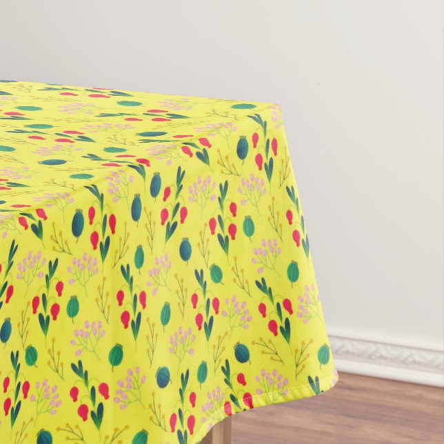 Toalha De Mesa Flor de Flor Verde Amarelo (Posição Original)