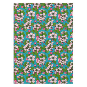 Toalha De Mesa Flor de maçã em turquesa