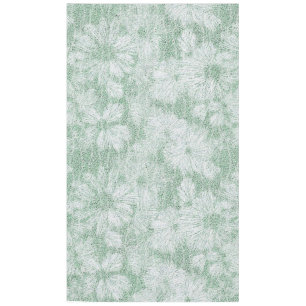 Toalha De Mesa Flor de Margarida Veludo Verde Menta