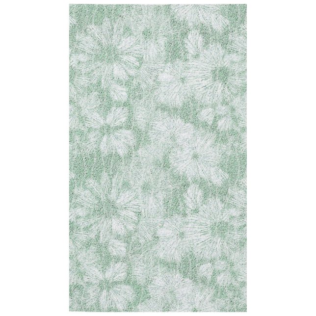 Toalha De Mesa Flor de Margarida Veludo Verde Menta  (Frente)