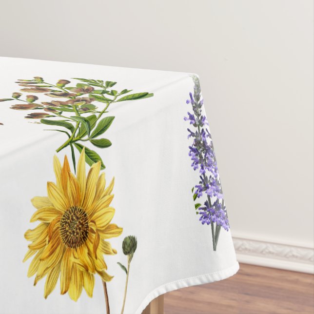 Toalha De Mesa  Flor Lavanda Girassol Folhagem  (Posição Original)